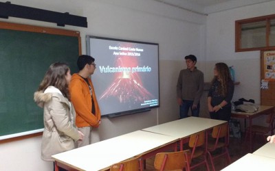 Lessons about volcanoes in Escola Básica e Secundária da Madalena
