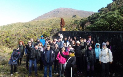 The Portuguese students and teachers on volcanic trail.