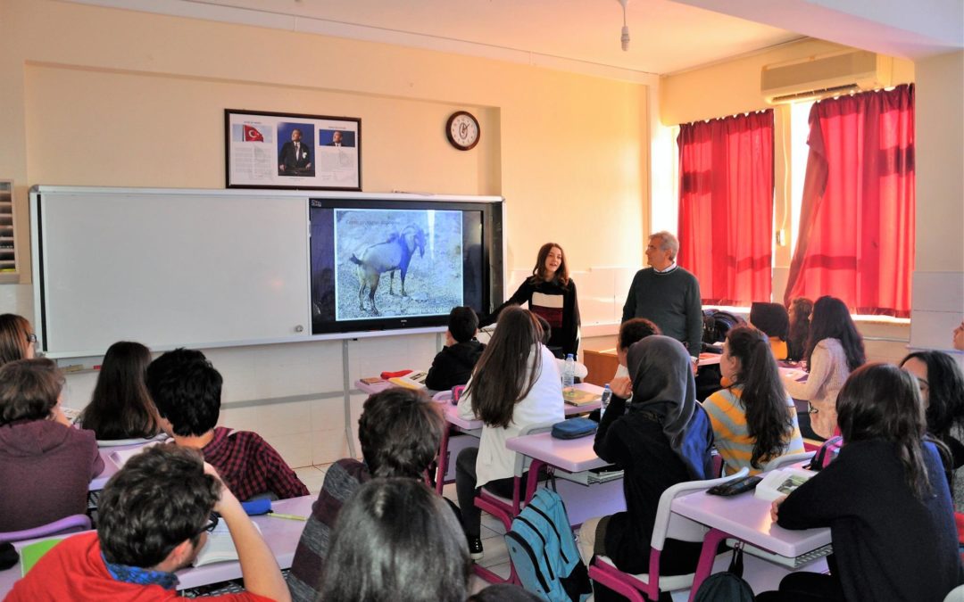 Lessons about volcanoes, fauna and flora of volcanic region at Turkish school