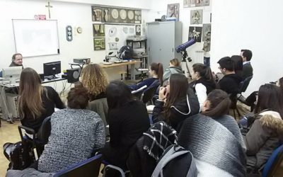 Lessons about plants and animals of volcanic region at Italian school.