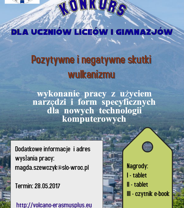 Competition: BENEFITS AND RISKS OF VOLCANOES has been announced by Polish school